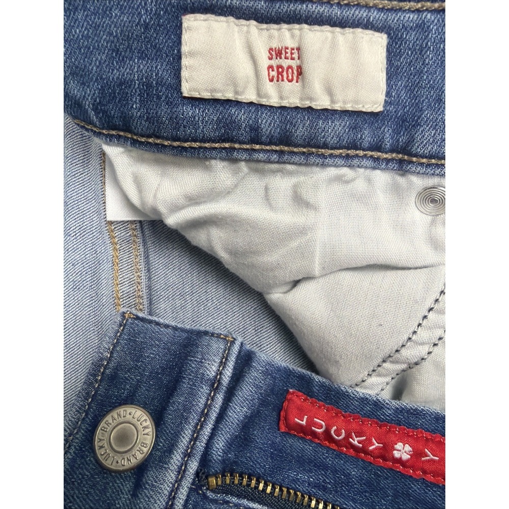 Lucky Brand Sweet Crop Jeans‎ Women's 6/28 Mid Rise Straight Crop Stretch Denim - Picture 3 of 6